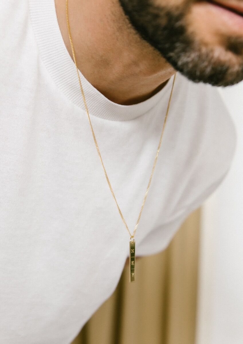 Men Bar Signature Necklace