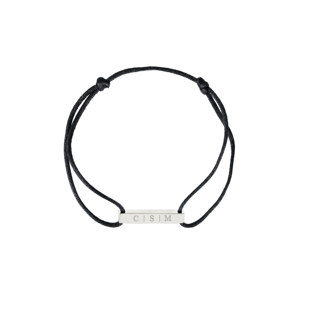 Men Initial Bar Cord Armband