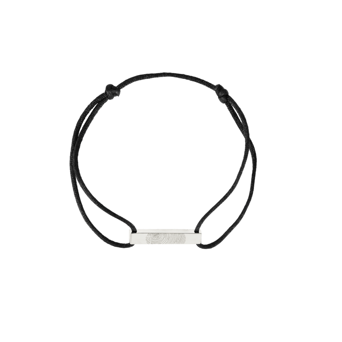 Men Fingerprint Bar Cord Armband