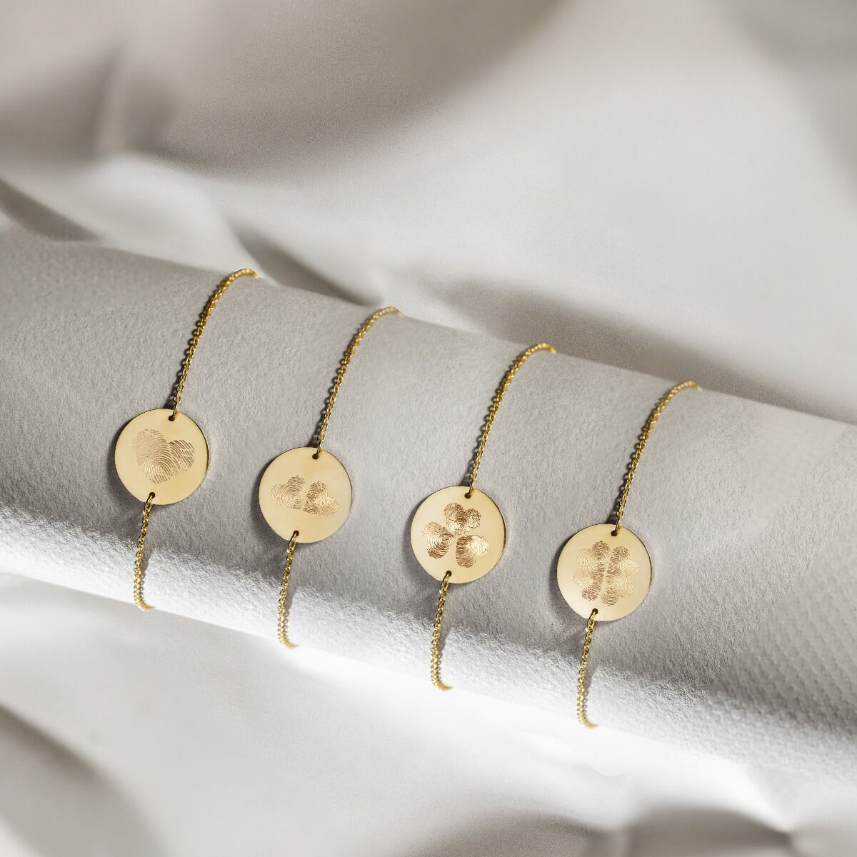 Family Fingerprint Coin Bracelet