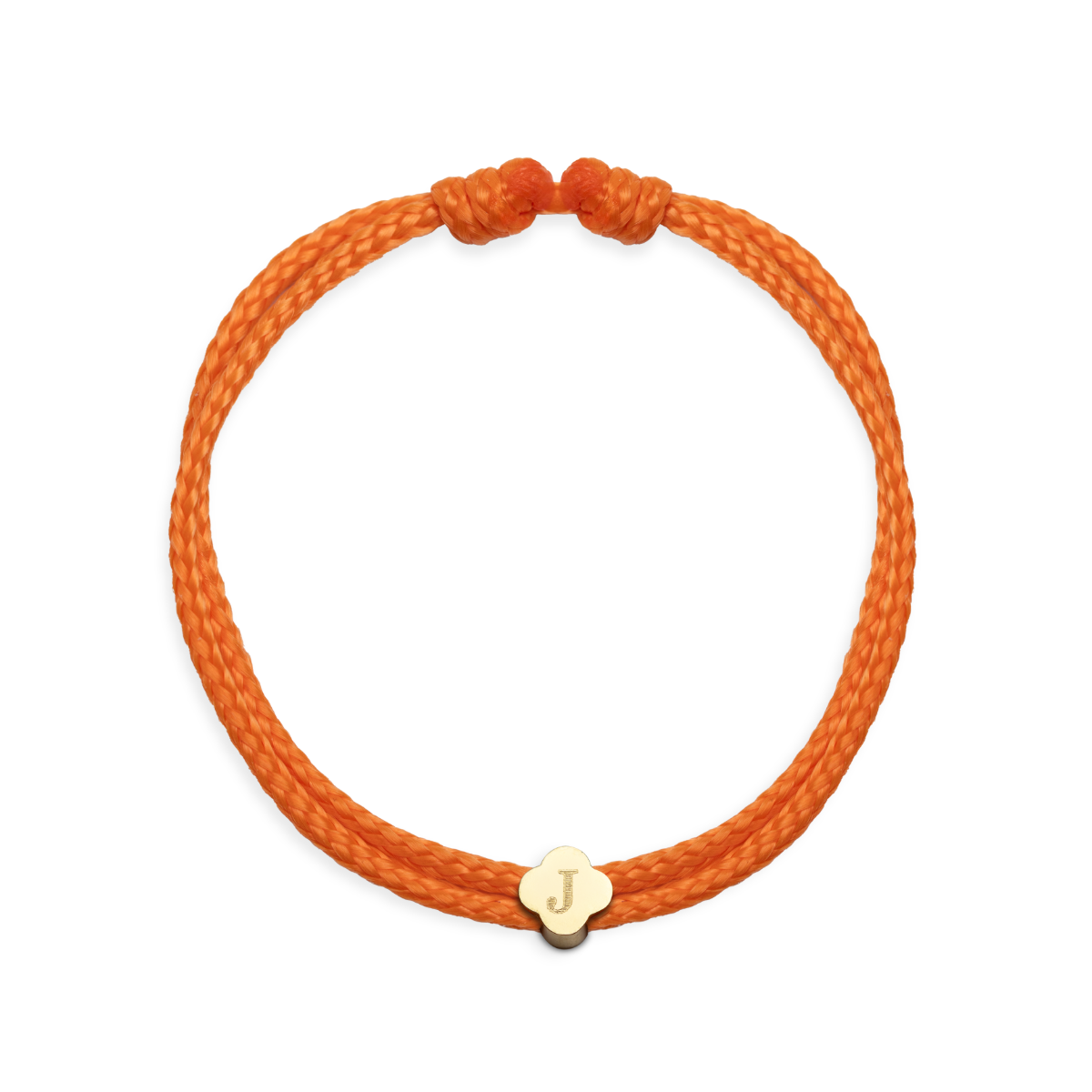 Men Lucky Clover Initial Cord Bracelet