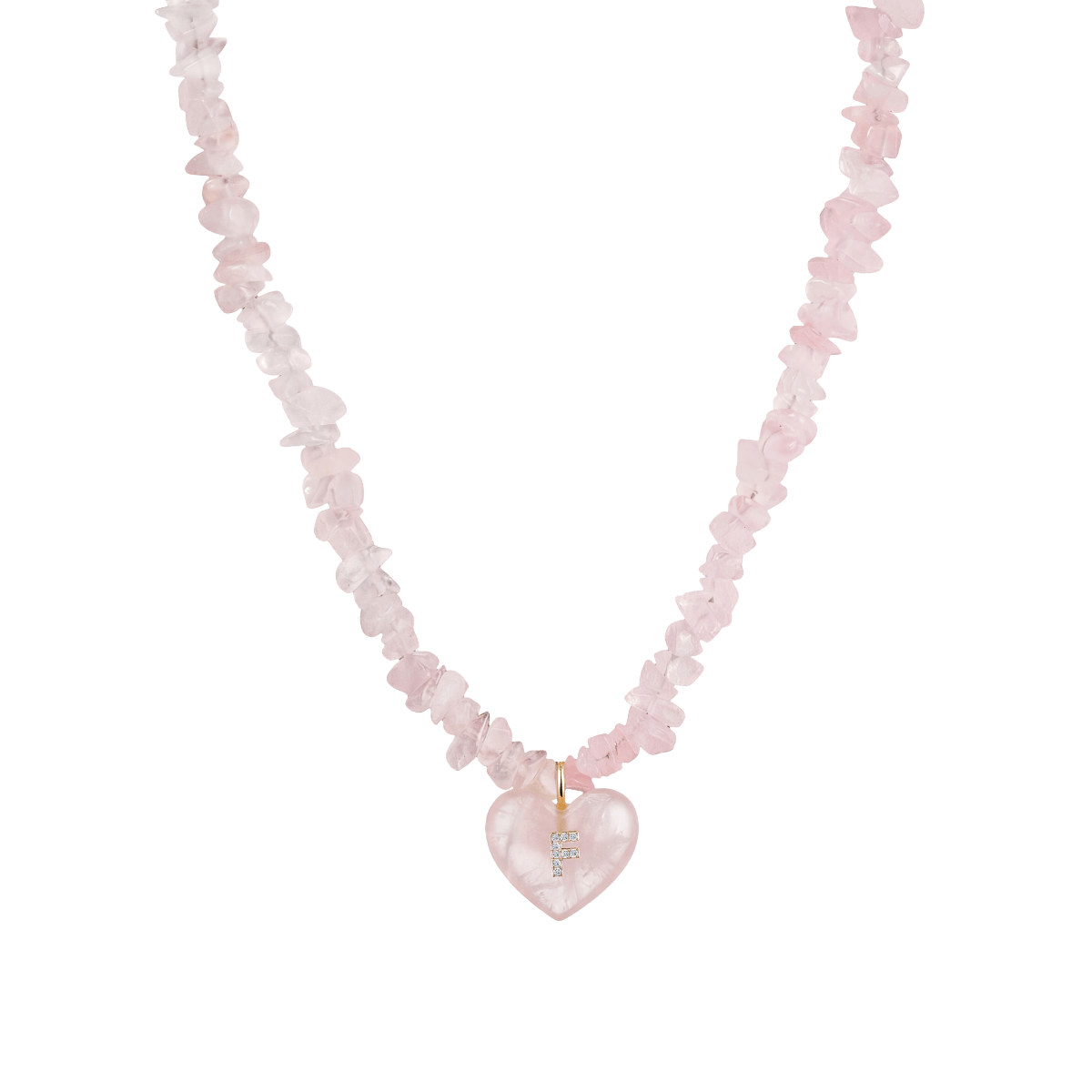 Gemstone Initial Heart Ketting 