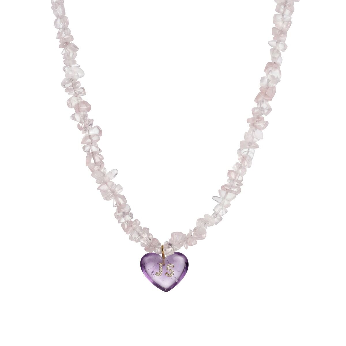 Gemstone Initial Heart Ketting 