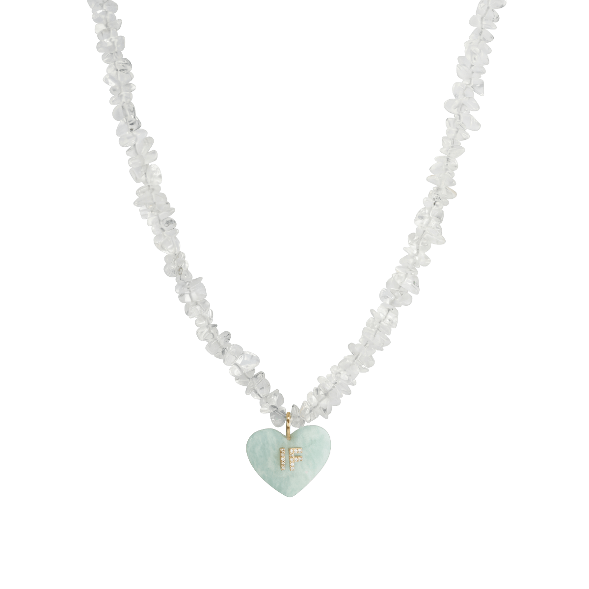 Gemstone Initial Heart Ketting 