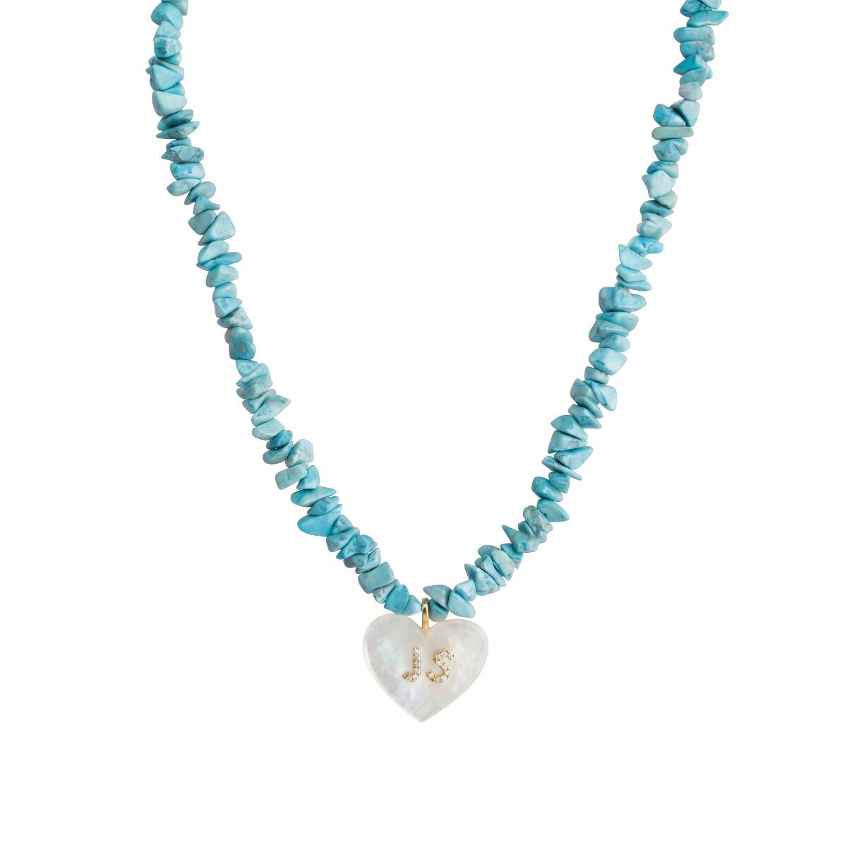 Gemstone Initial Heart Ketting 