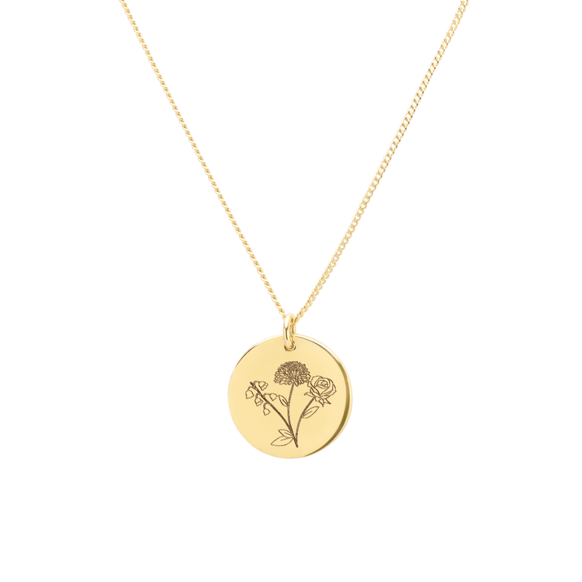 Combined Birth Flower Necklace - Birthday Gifts for Mom -CamillaBoutique