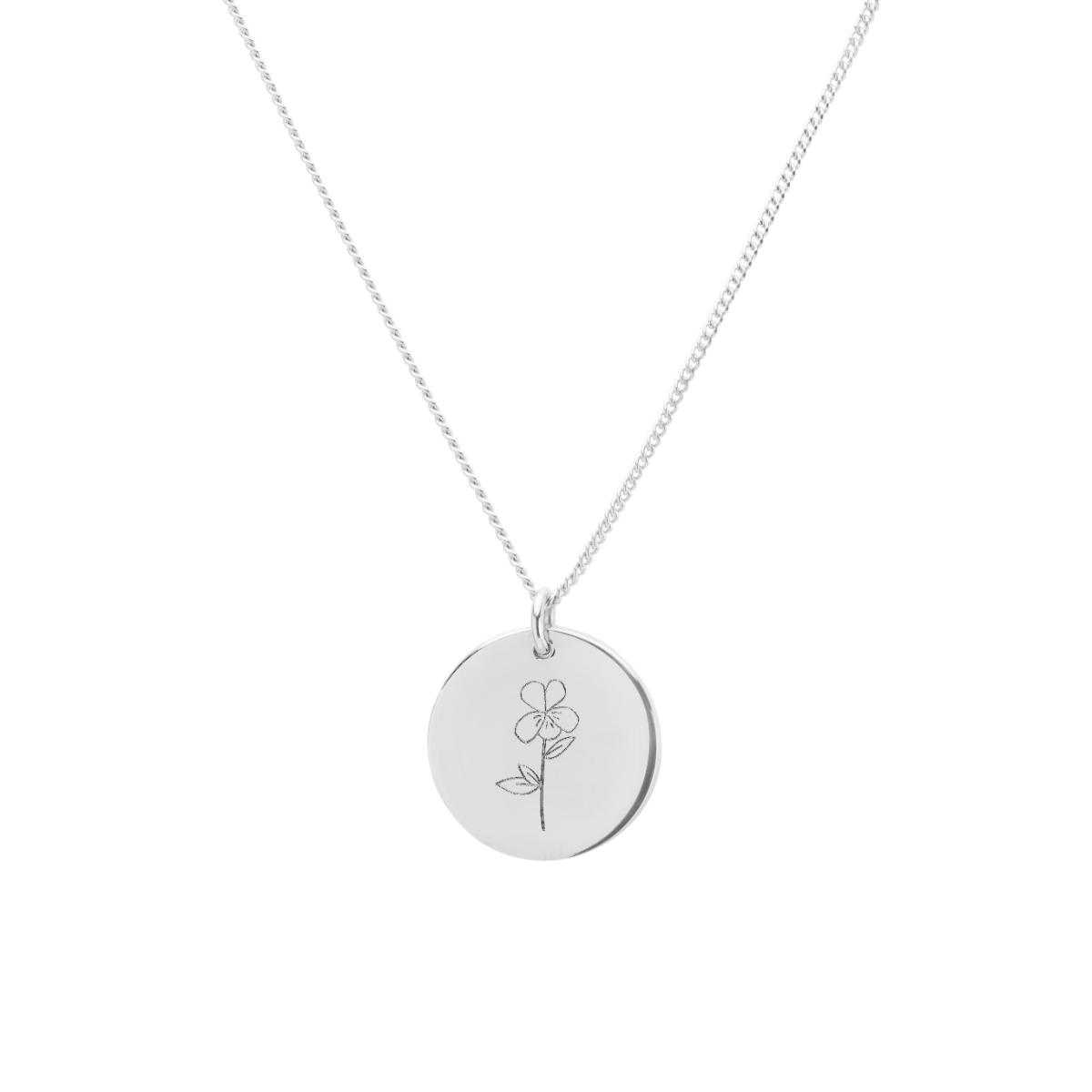 Family Birthflower Bouquet Coin Kette