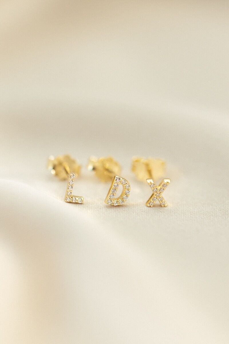 Lizzy Letter Studs