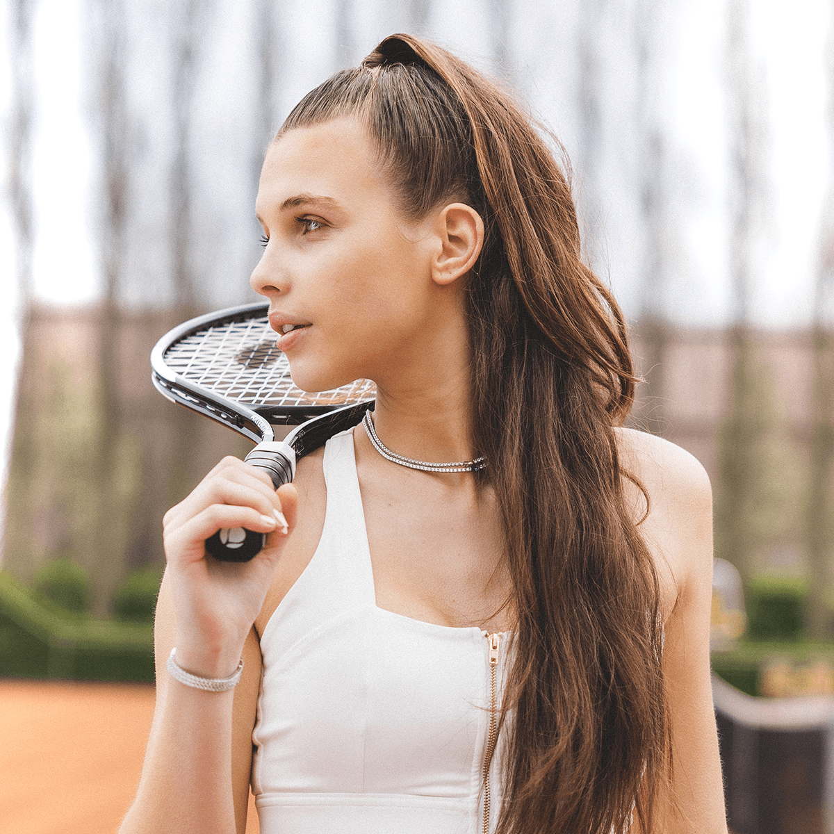 Tennis Single Birthstone Necklace