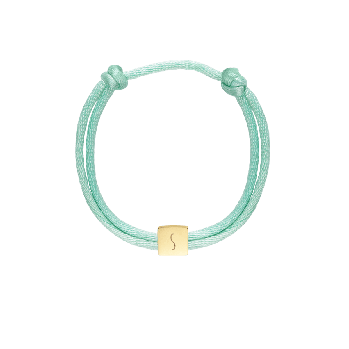 Kids Initial Cube Cord Bracelet