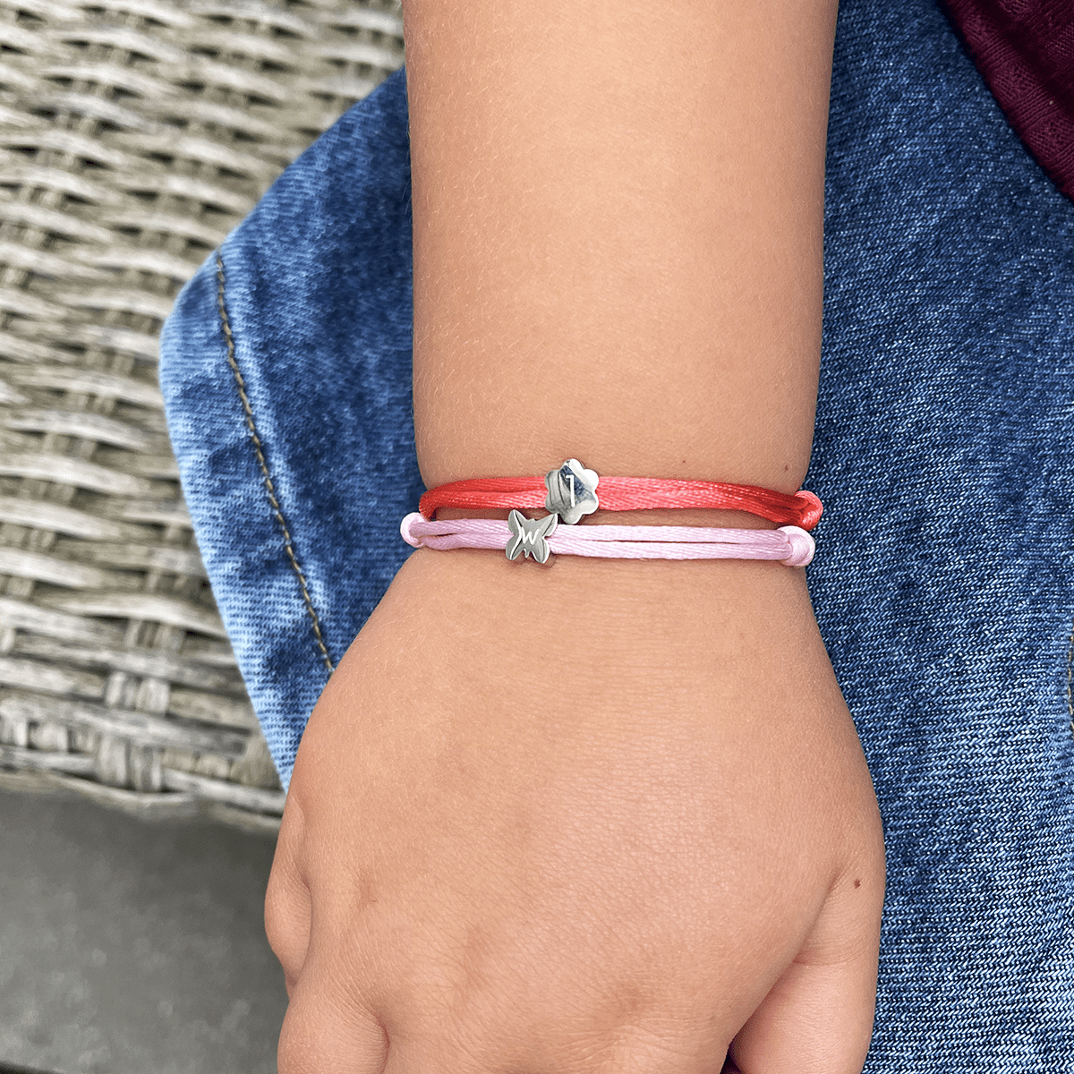 Kids Initial Butterfly Cord Bracelet Vedder Vedder