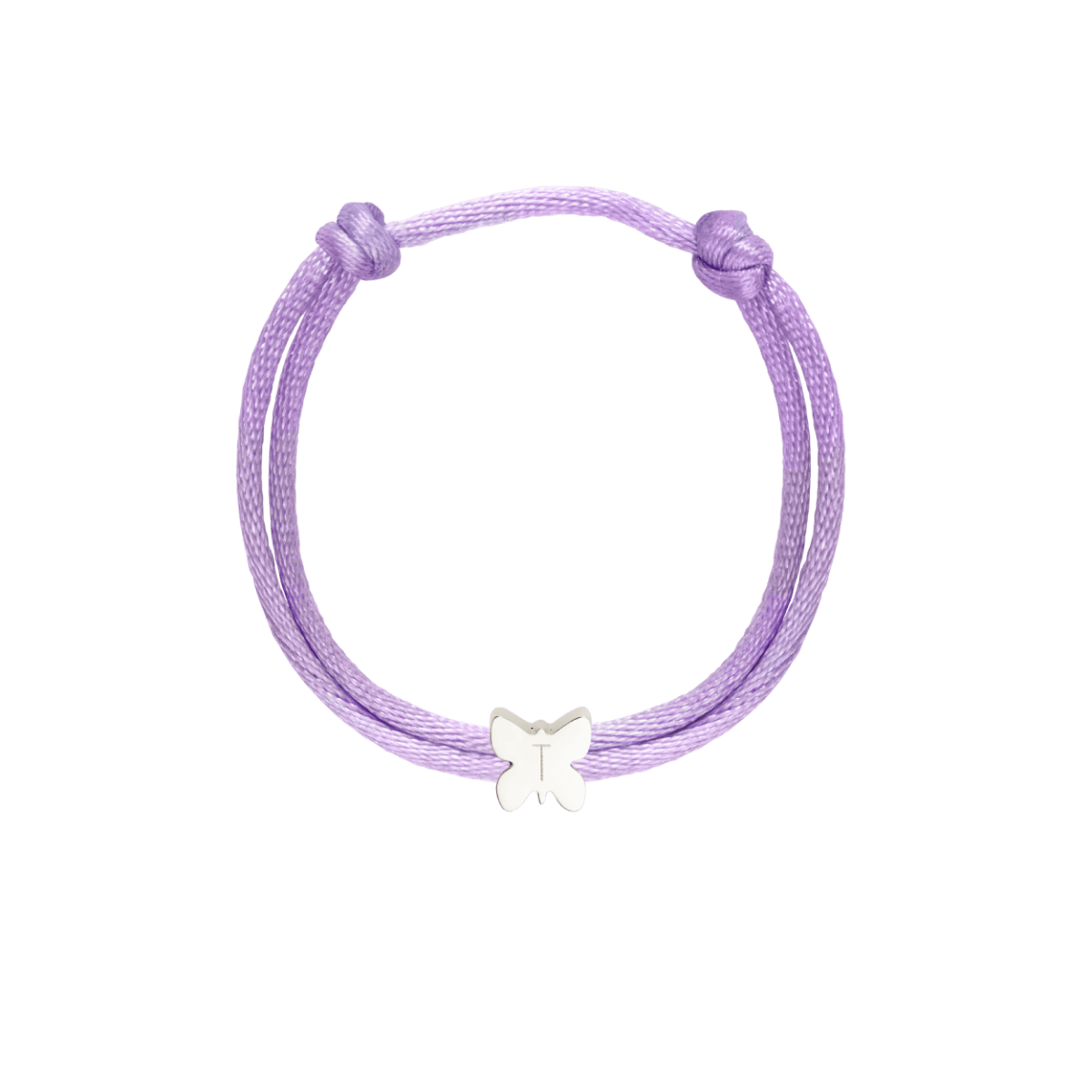 Kids Initial Butterfly Cord Armband