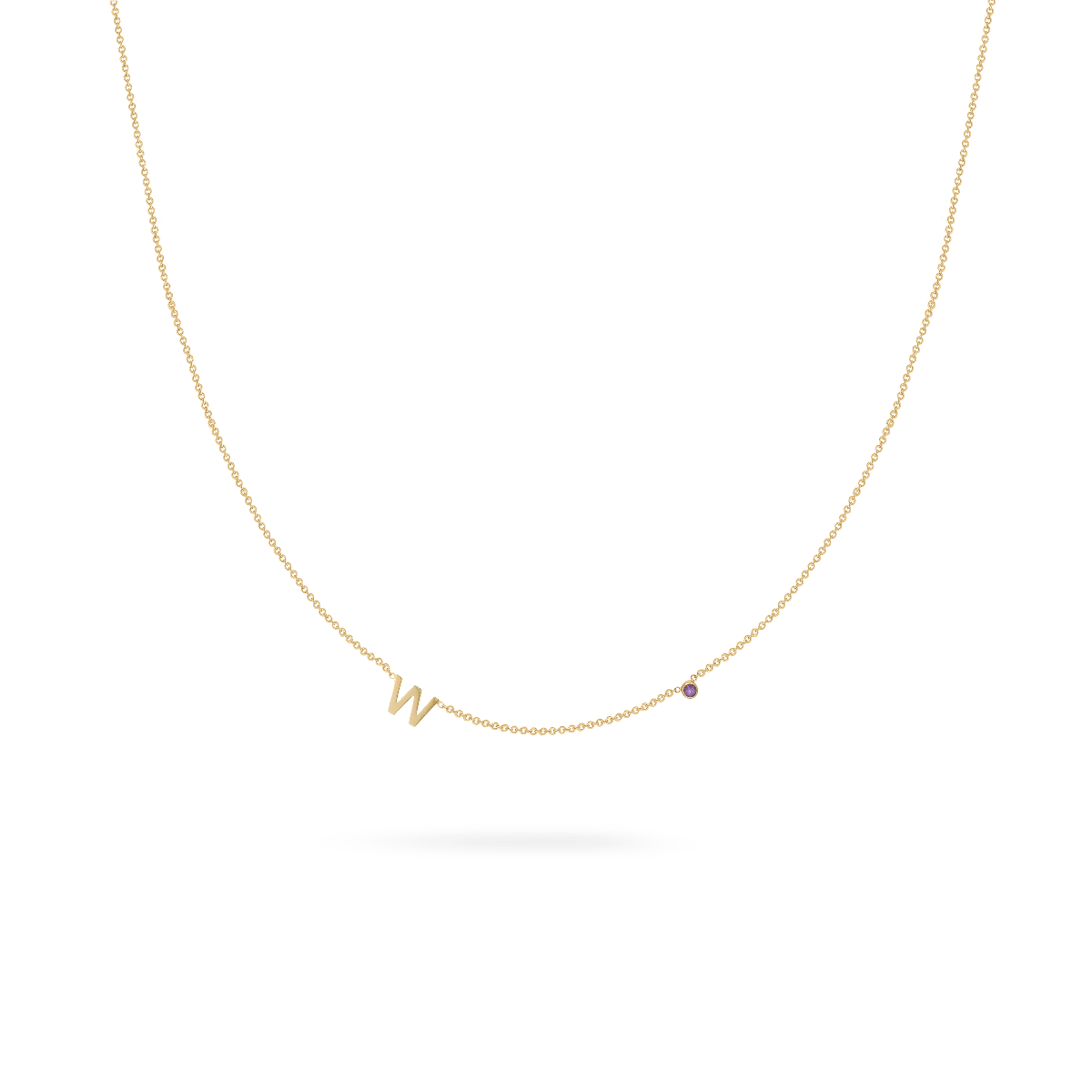 Mini Letter + Birthstone Necklace