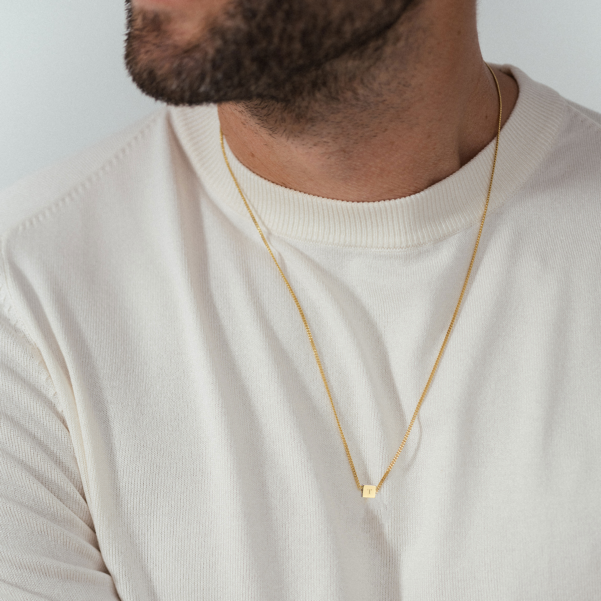 Herren Tiny Würfel Initialen Kette