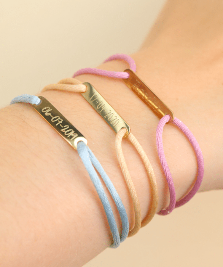 Text Bar Cord Bracelet