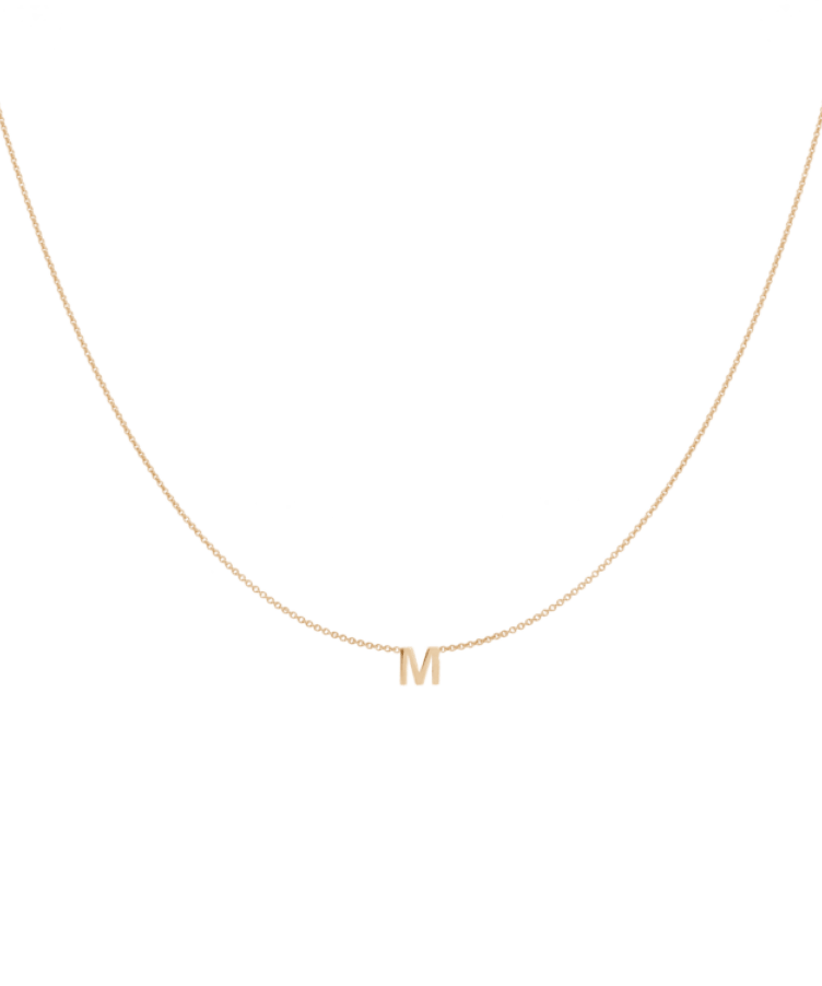 letter necklace gold