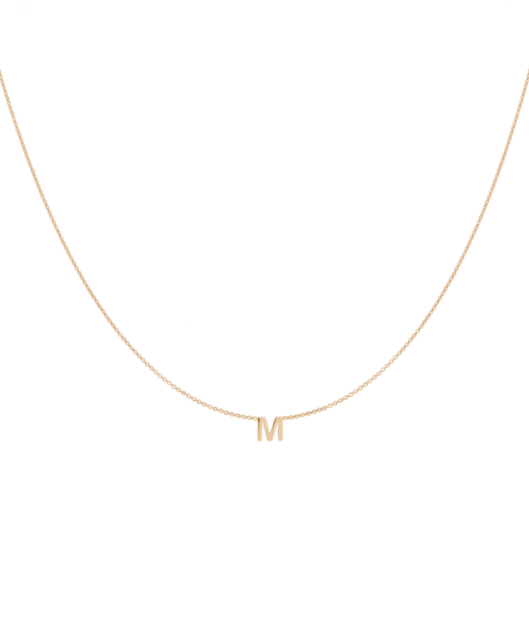 letter necklace goud