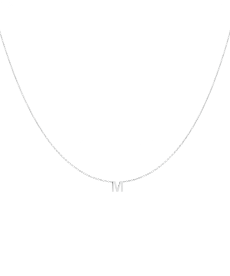 letter necklace goud