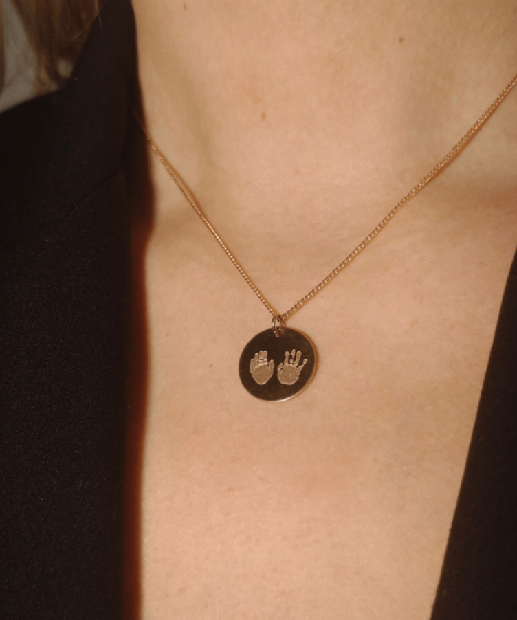 Hand- or Footprint Coin Ketting Deluxe