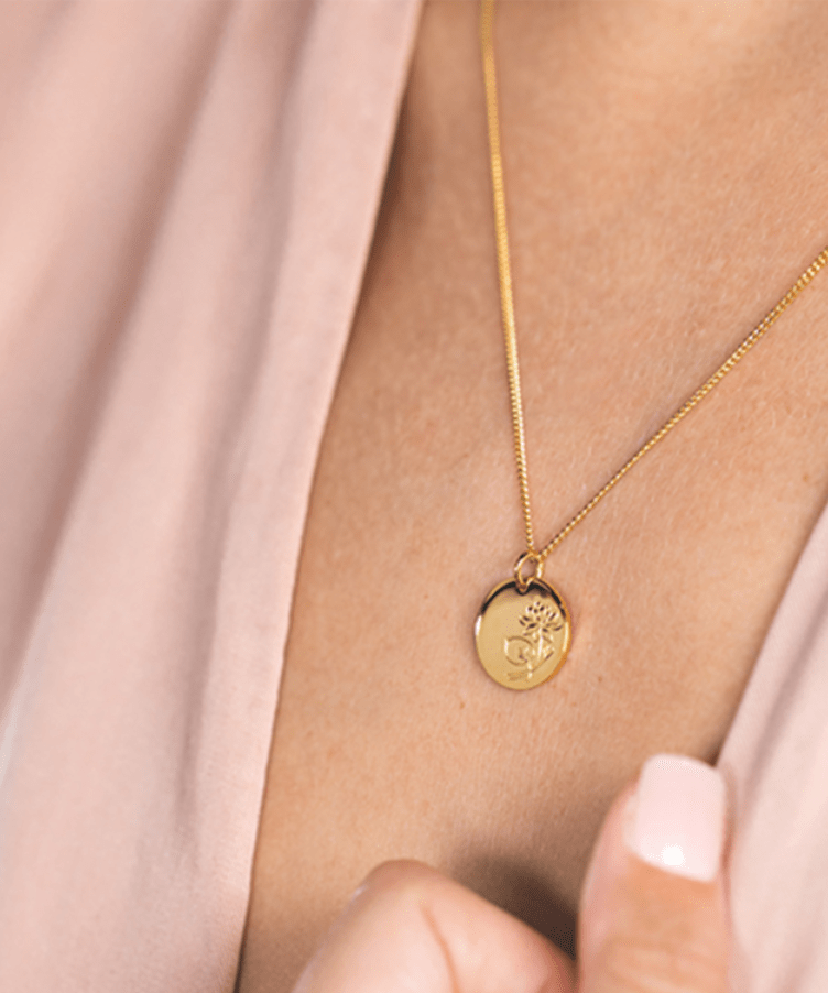 Birthflower Coin Ketting
