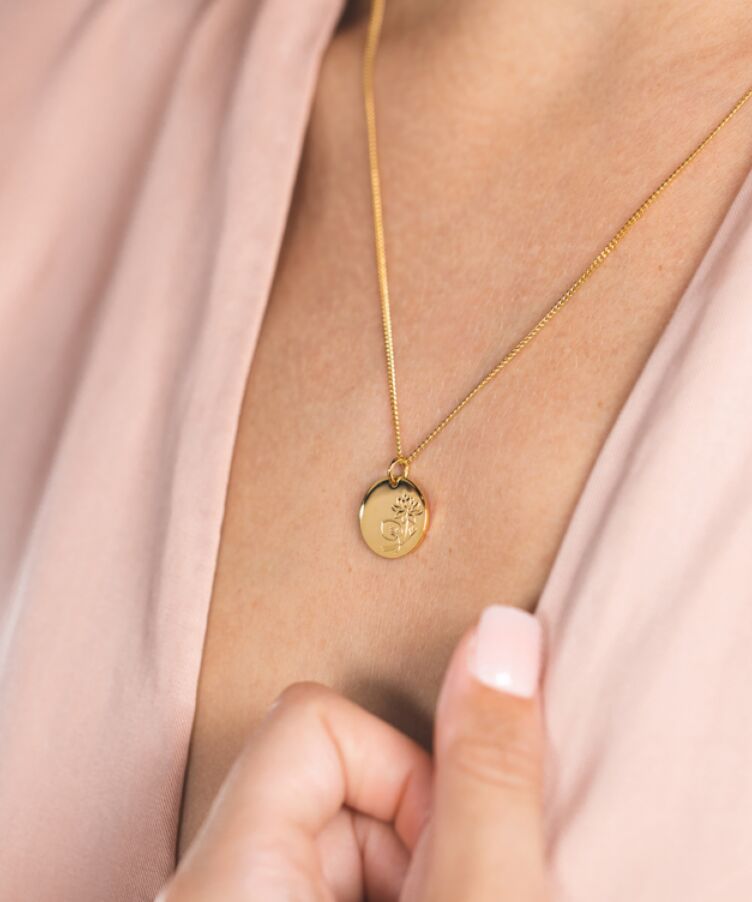 Birthflower Coin Ketting