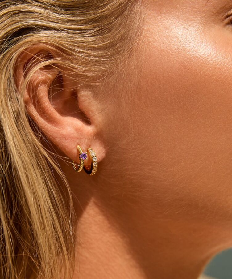Twisted Birthstone Hoops