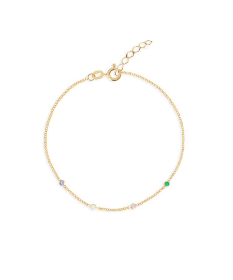 birthstone bracelet gold