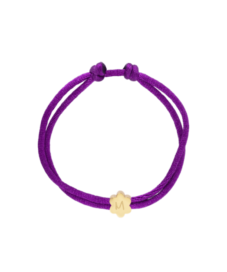 Kids Initial Bloom Cord Armband