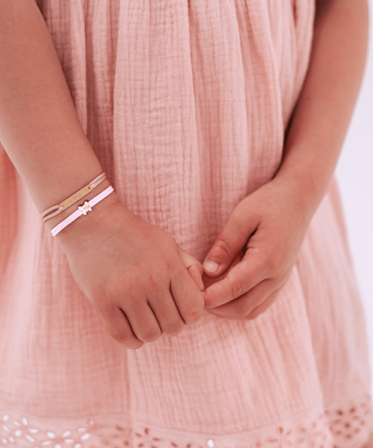 Kids Initial Butterfly Cord Armband
