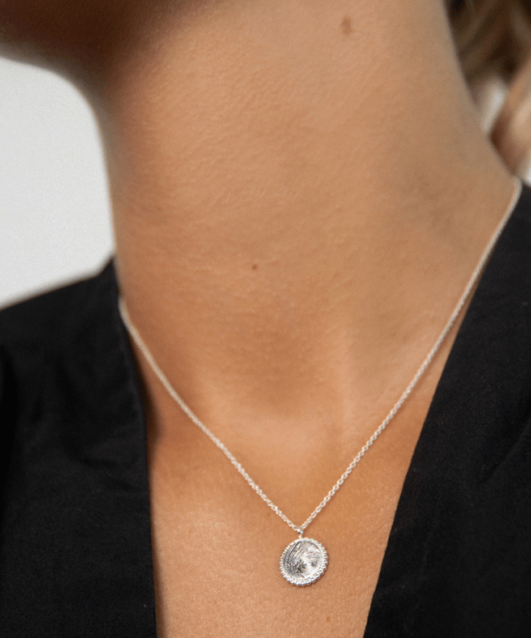 Bubble Fingerprint Coin Necklace