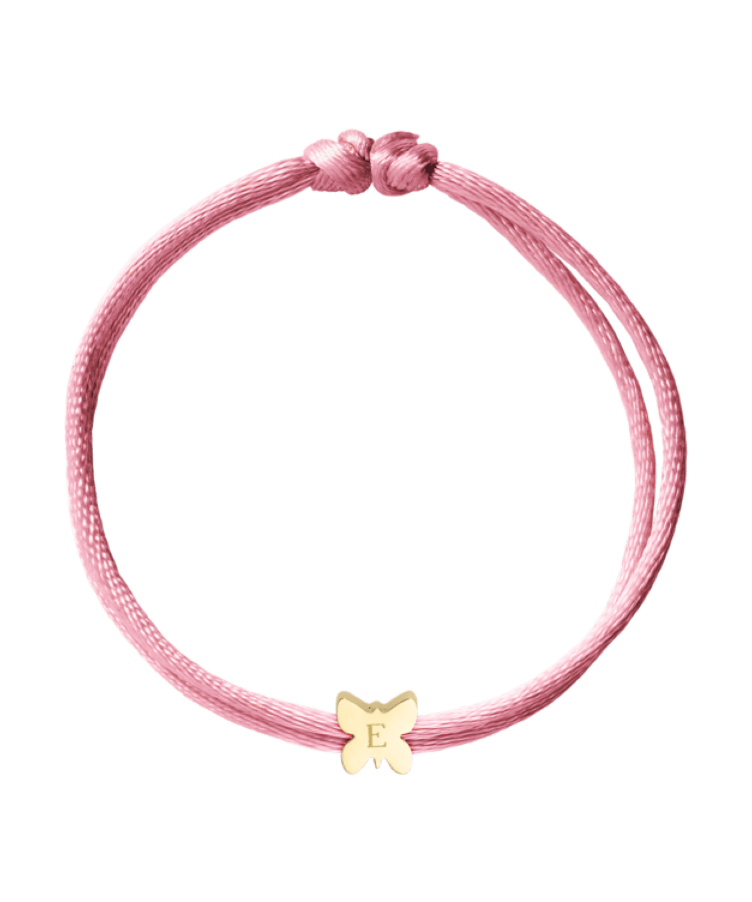 Initial Butterfly Cord Armband