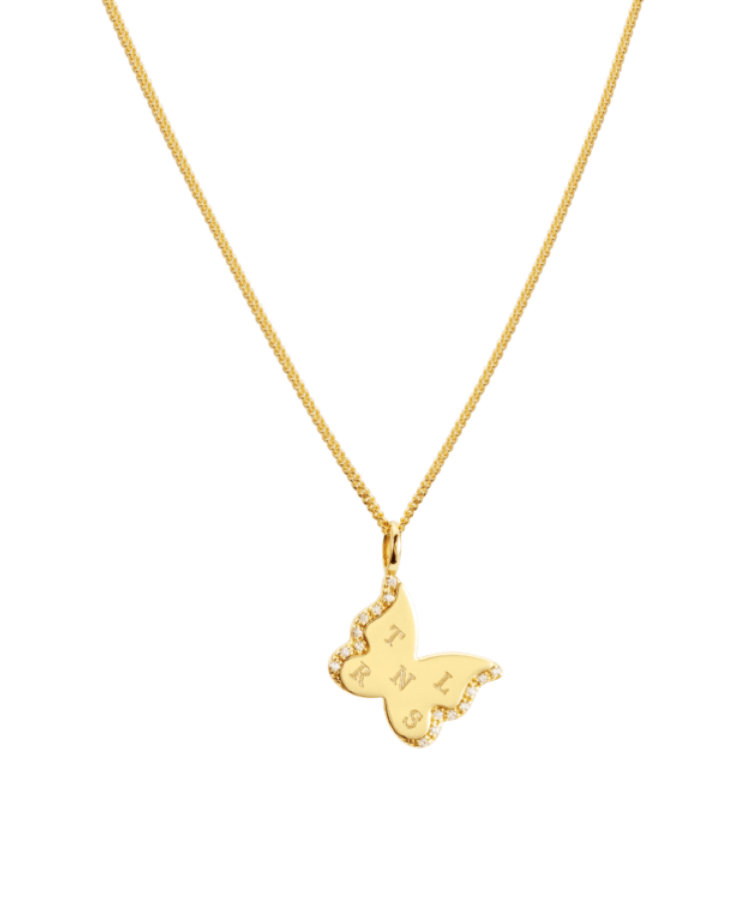 Butterfly Initial Coin Ketting