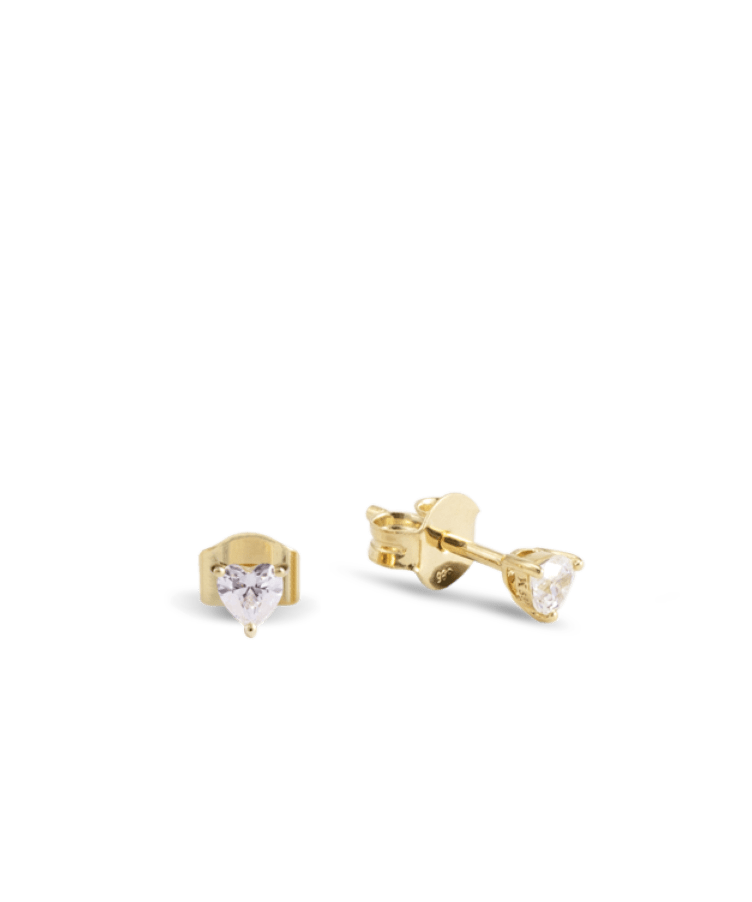 Classic Solid Gold Heart studs