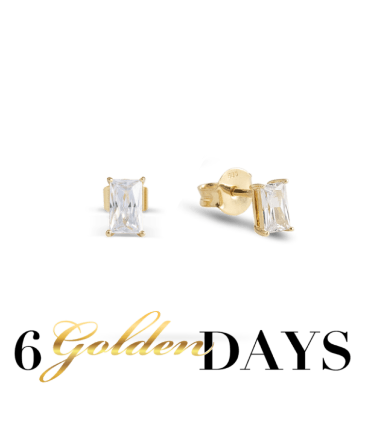 Classic Solid Gold Baguette studs