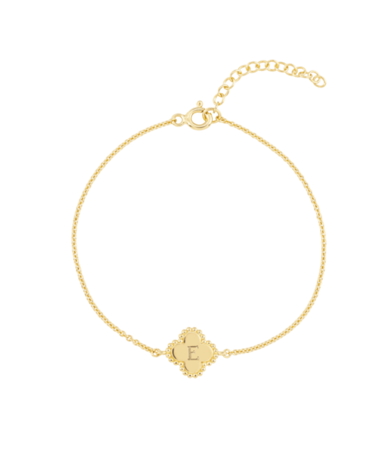 Pavé Initial Clover Ketting