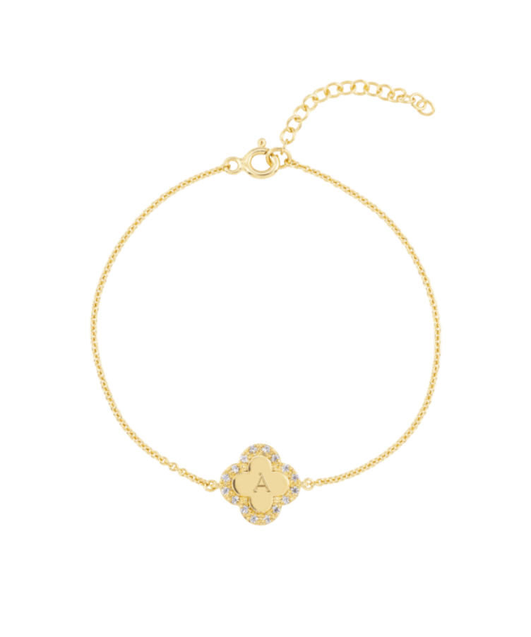 Pavé Initial Clover Armband