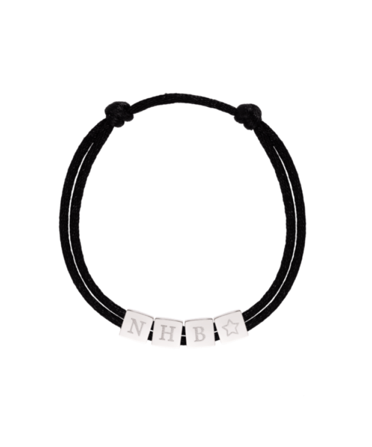 Men Initial Cube Cord Bracelet