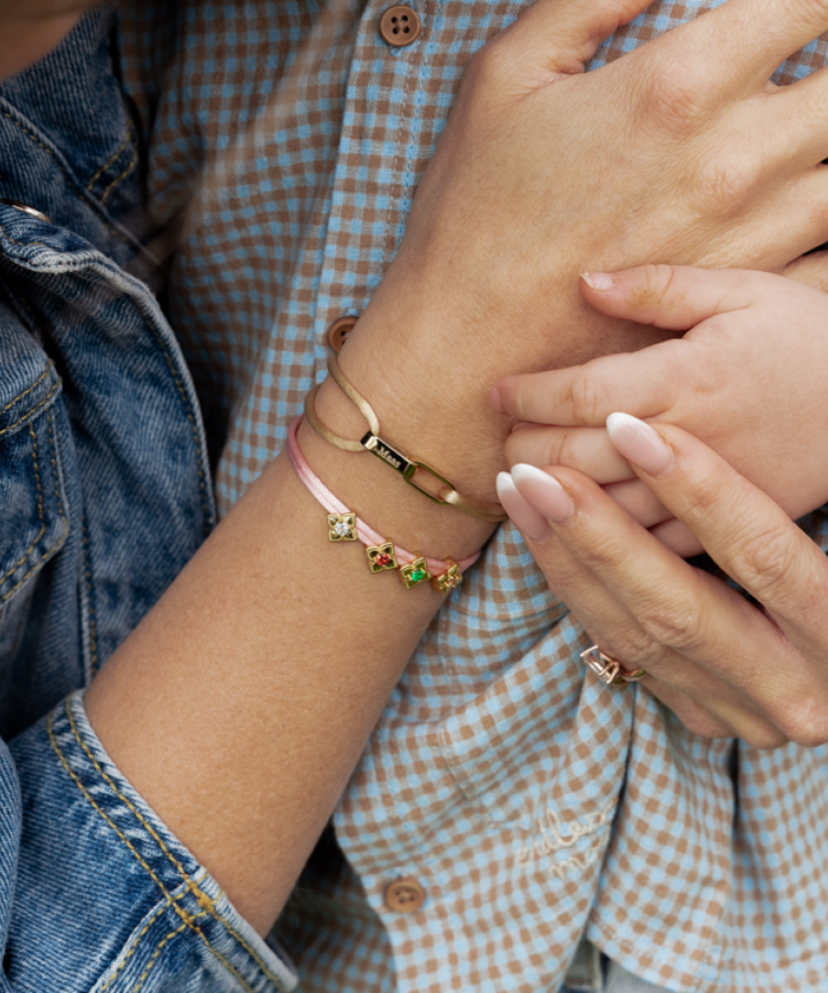 Blühendes Geburtsstein Kordel Armband