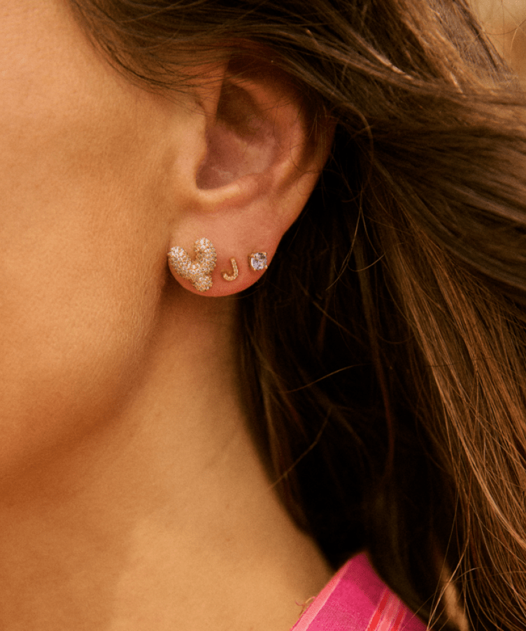 Grand Pavé Initial Studs 