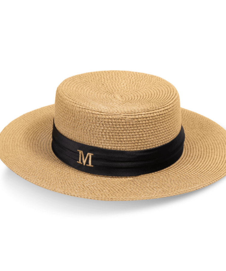 Embroidery Initial Straw Hat