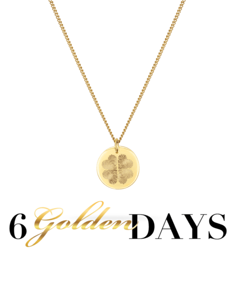 Familien Fingerabdruck Münze Kette Gold