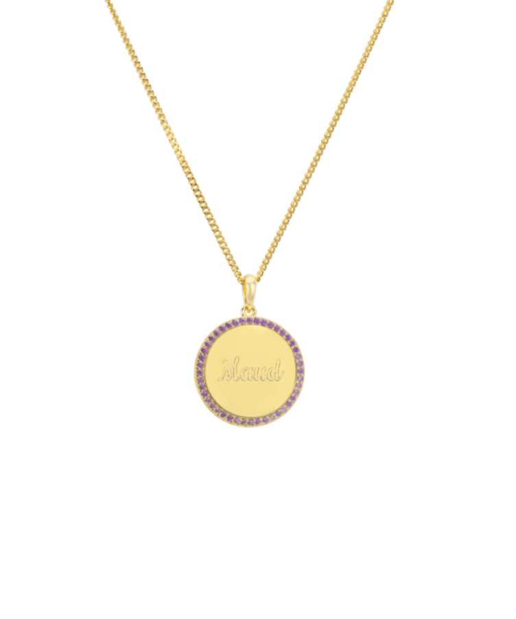 Pavé Birthstone Coin Ketting