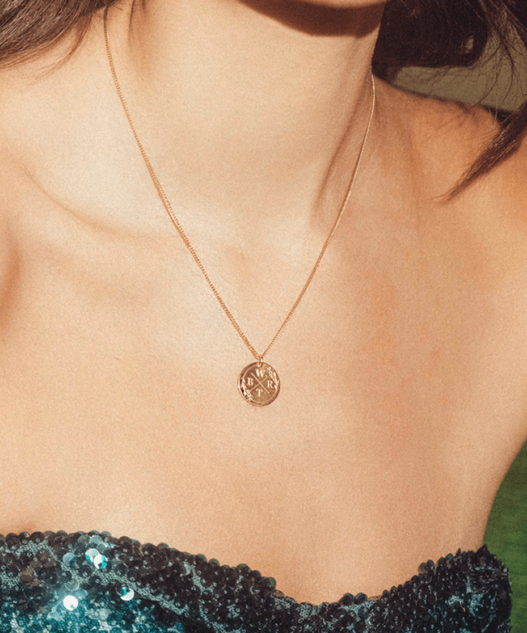 Festive Initial Coin Necklace