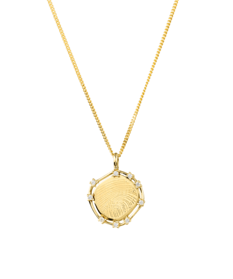 Brilliance Oval Initial Coin Ketting