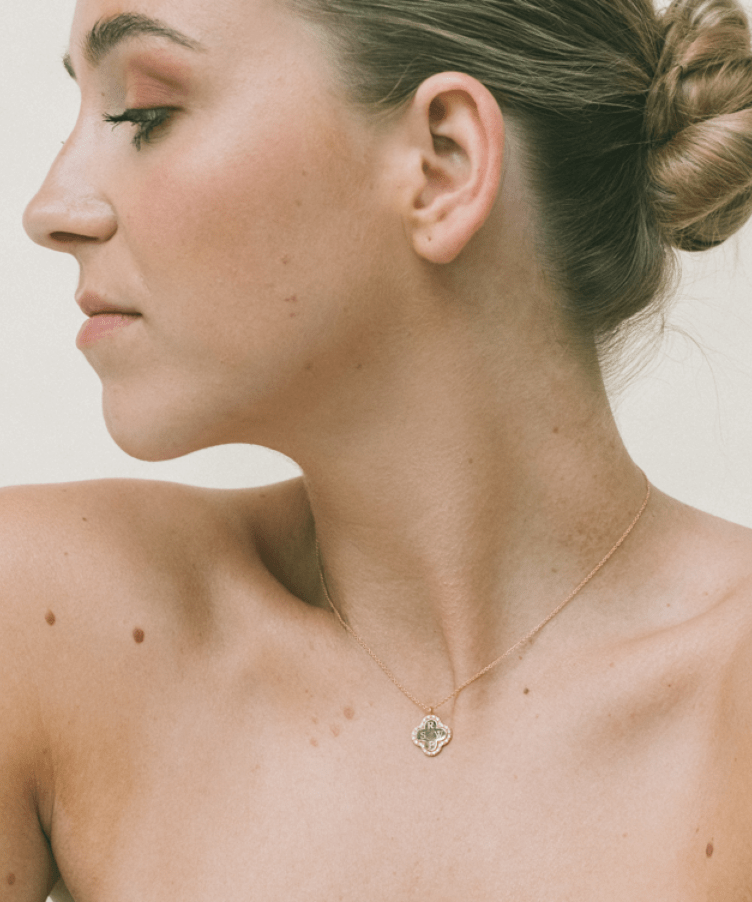 Pavé Initial Clover Necklace