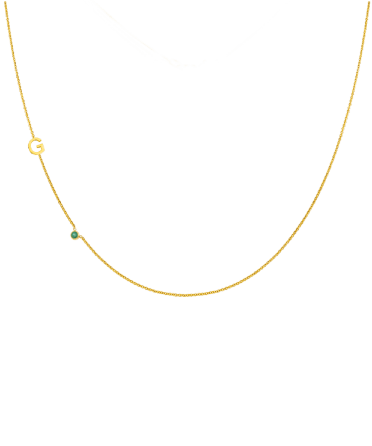 letter necklace gold