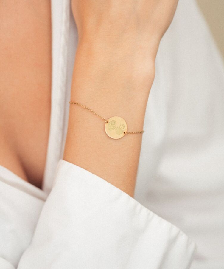 Hand- or Footprint Coin Armband Deluxe