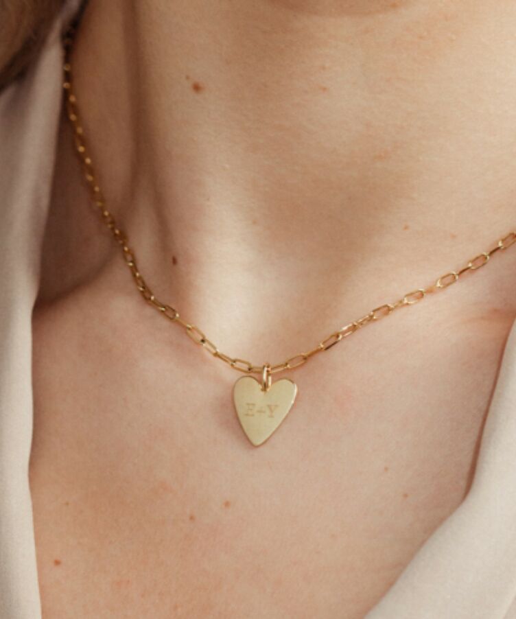 Holly Heart Initial Necklace
