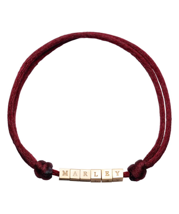 Initial Würfel Satin Kordel Armband