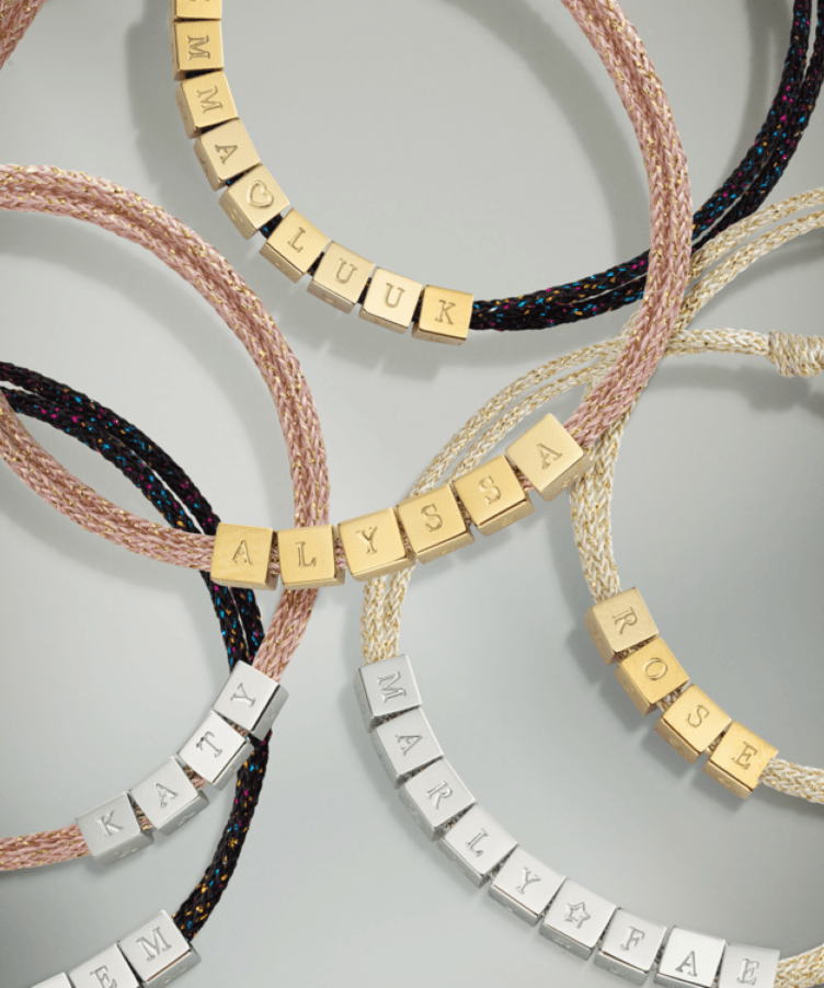 Initial Cube Cord Armband 